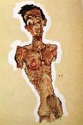 Egon Schiele Nude Self portrait oil on canvas